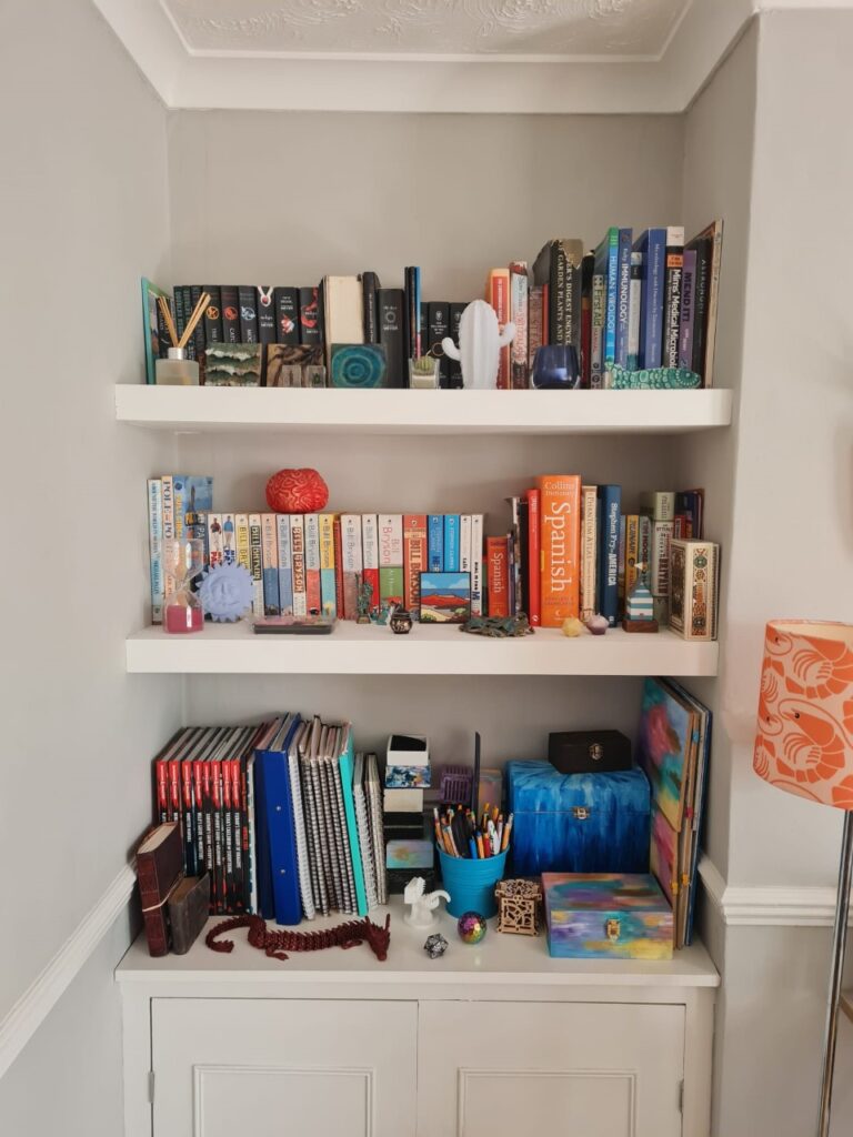 Custom shelves in full paint finish